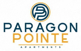 the logo for paragon point apartments is shown